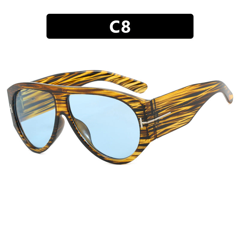 Aviator Sunglasses Women Oversize T-Shaped Frame