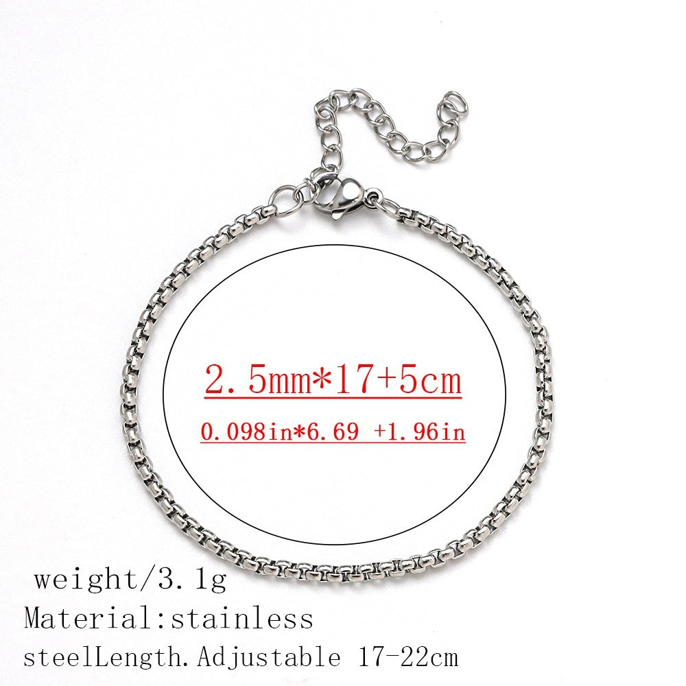 316L Titanium Steel Bracelet Waterproof Hypoallergenic Gold Plated Chain Jewelry for Men Women Unisex Fashion Accessories