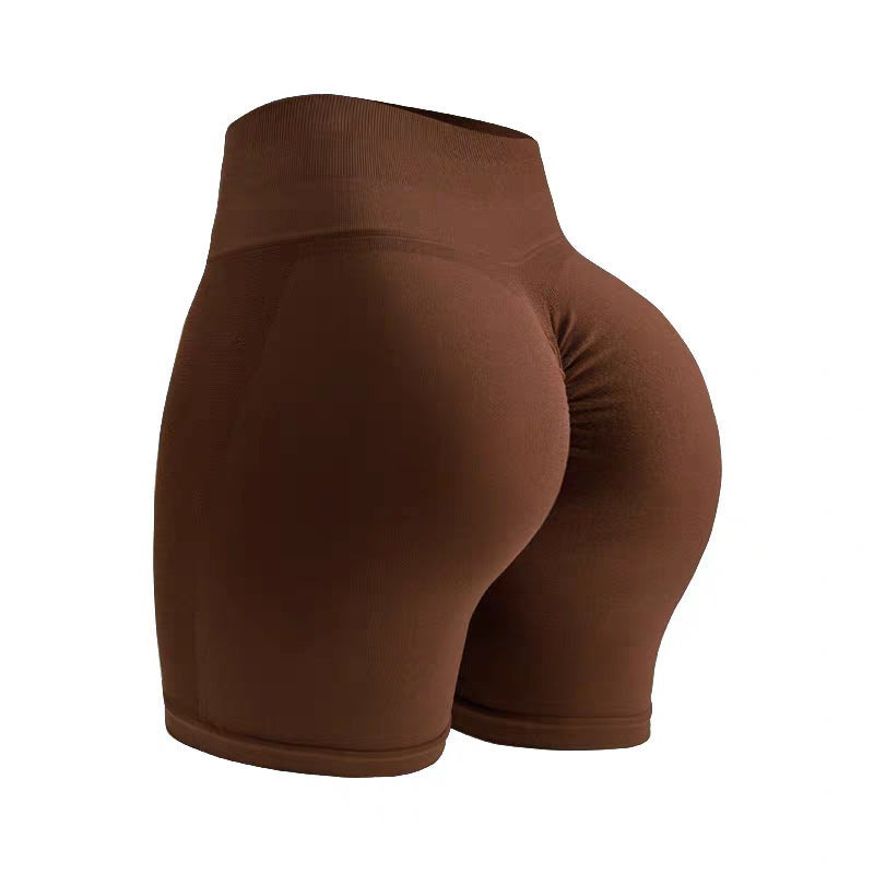 Seamless Knitted High-Waist Fitness Shorts