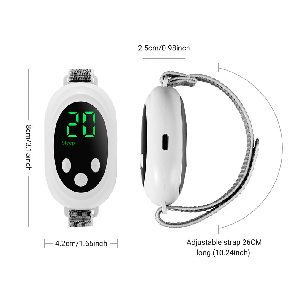Dual-Mode Screen Display Microcurrent 20-Level Adjustable Sleep Aid Device with Wristband