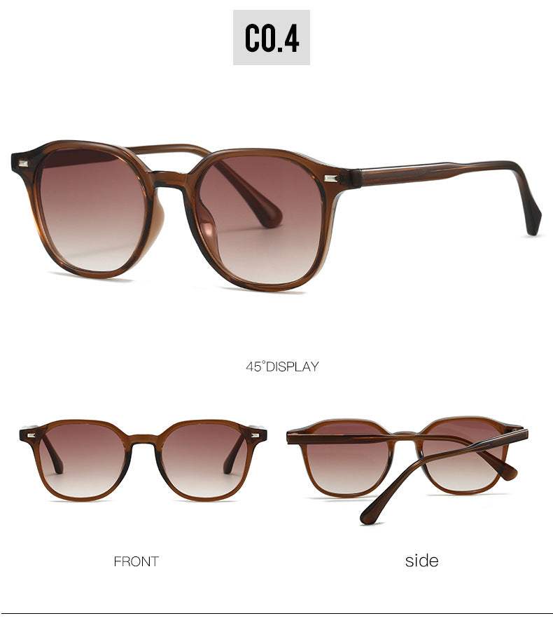 Retro Oval Frame Sunglasses with UV400 Protection