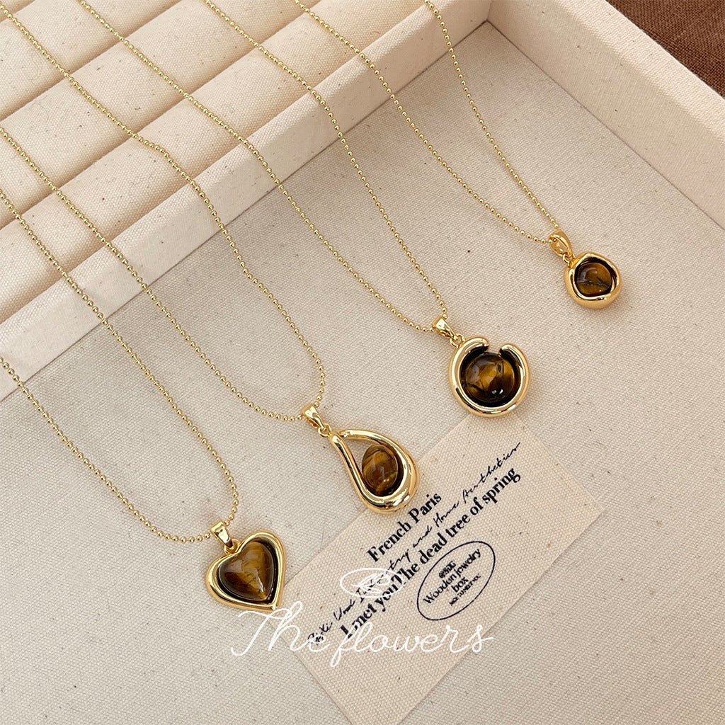 Fashion Gold Plated Tiger Eye Necklace