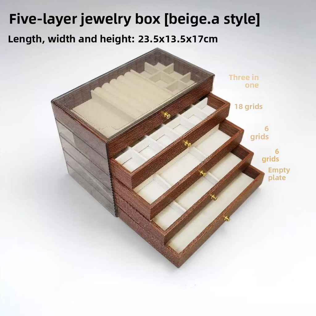 Walnut Wood Grain Jewelry Storage Box