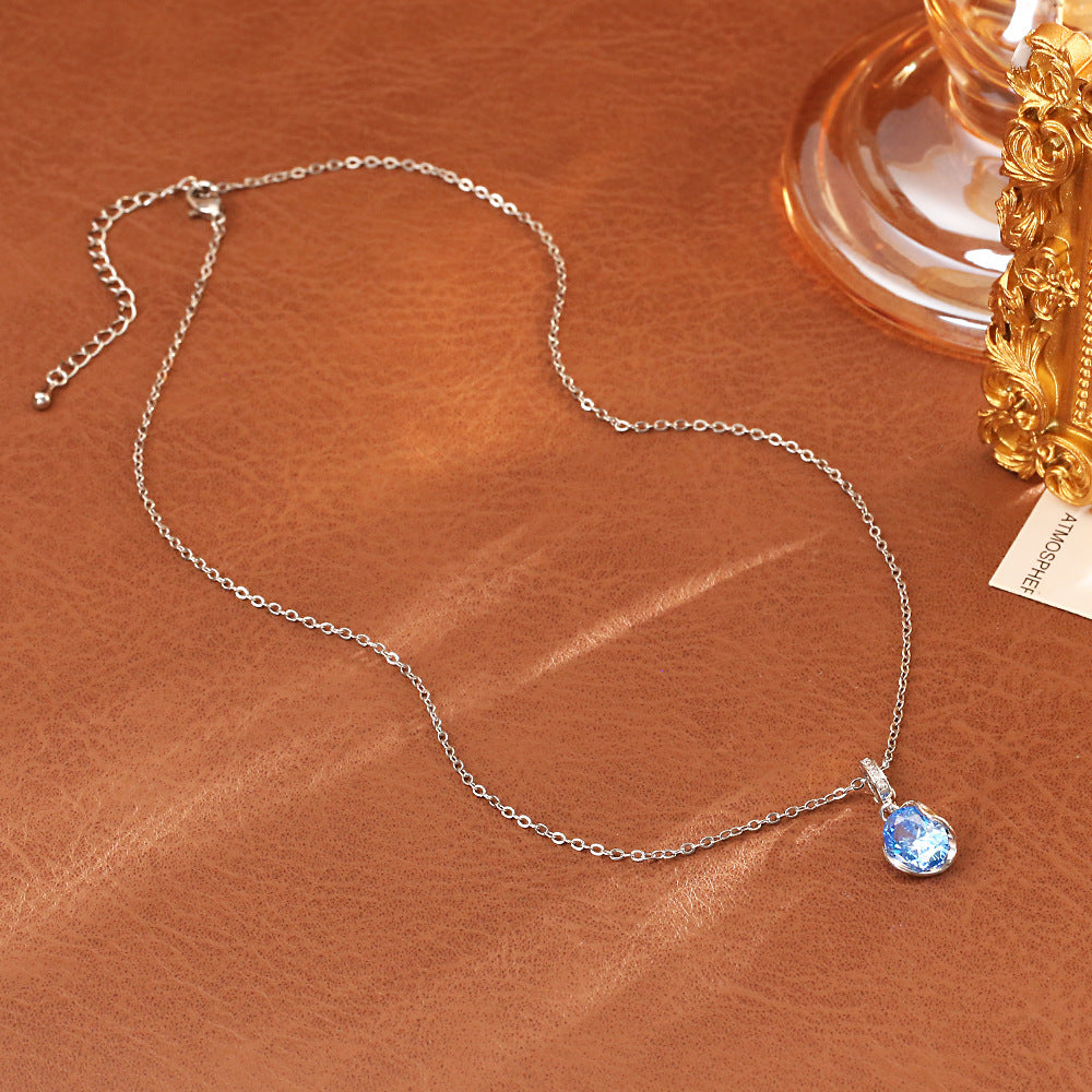 Blue Zircon Earrings Necklace Ring