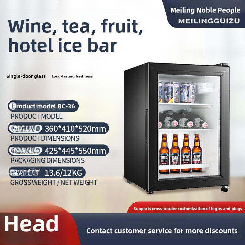 Mini Refrigerator with Glass Door