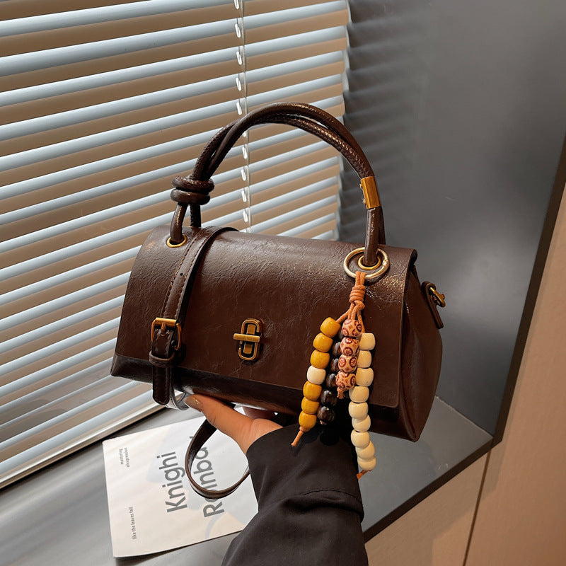 Oil-Waxed Leather Crossbody Shoulder Bag