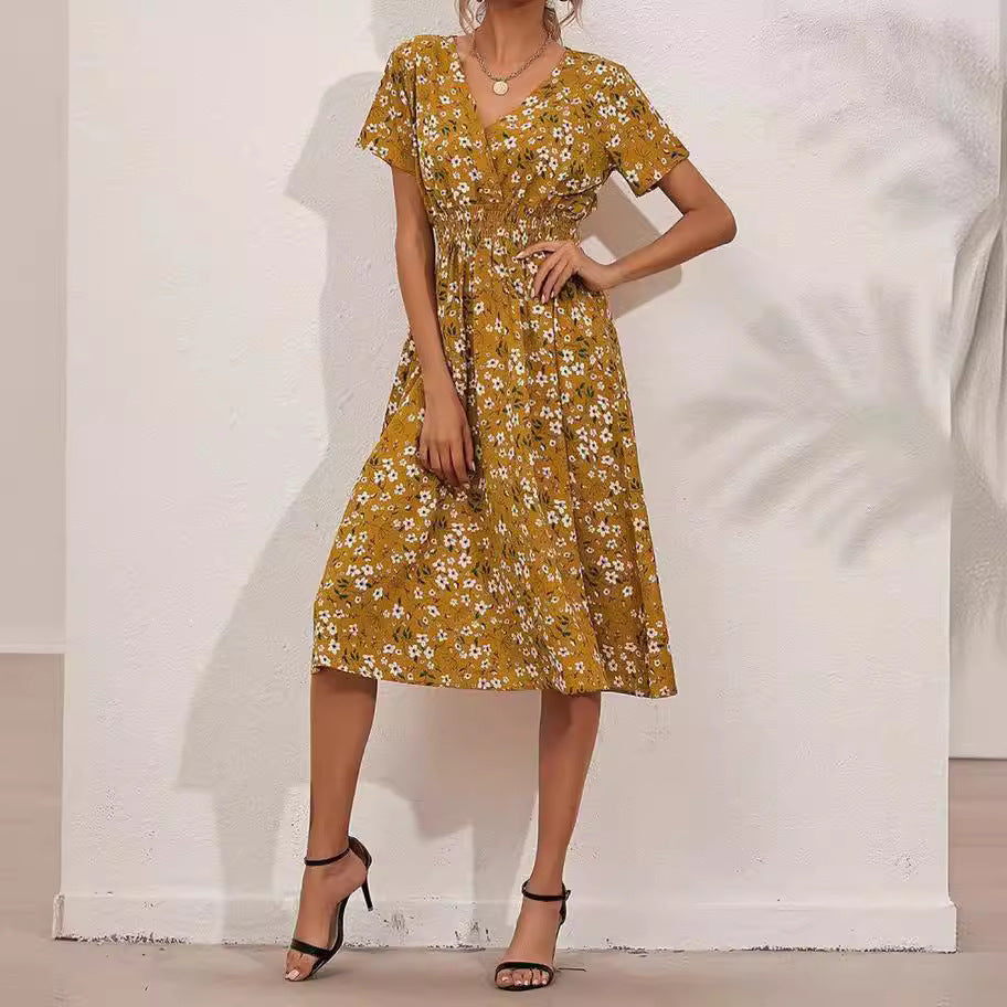Floral Print A-Line Summer Dress
