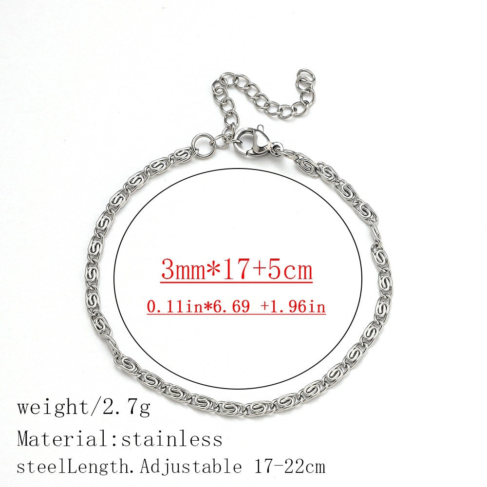 316L Titanium Steel Bracelet Waterproof Hypoallergenic Gold Plated Chain Jewelry for Men Women Unisex Fashion Accessories