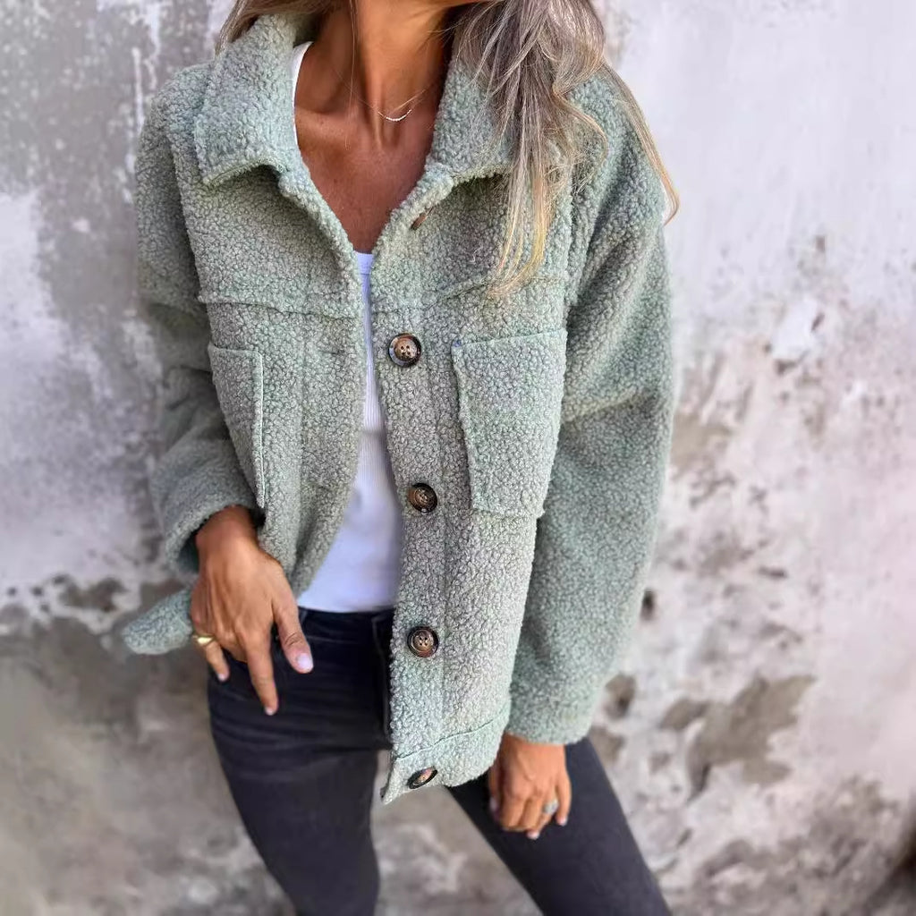 Lapel Wool Blend Jacket