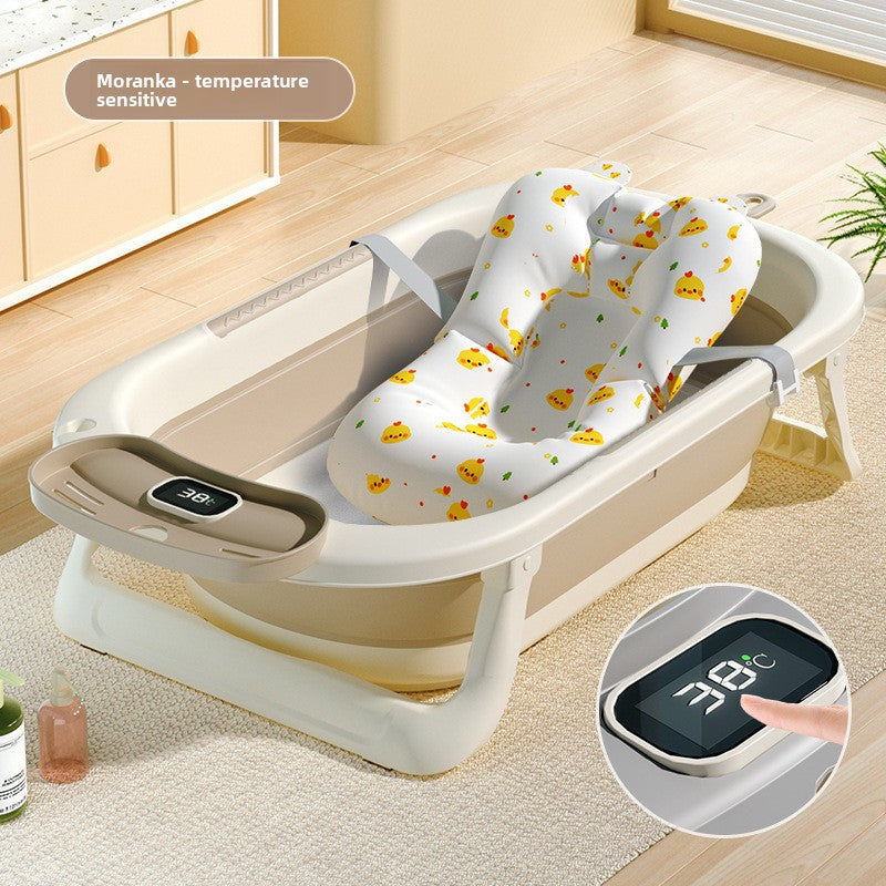 Temperature Sensing Baby Bathtub with Foldable Design