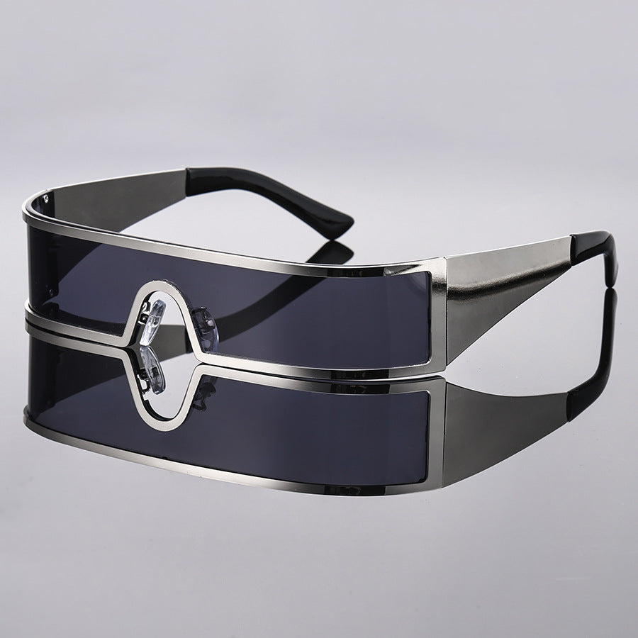 Futuristic Punk Metal Frame Sunglasses UV400 Windproof