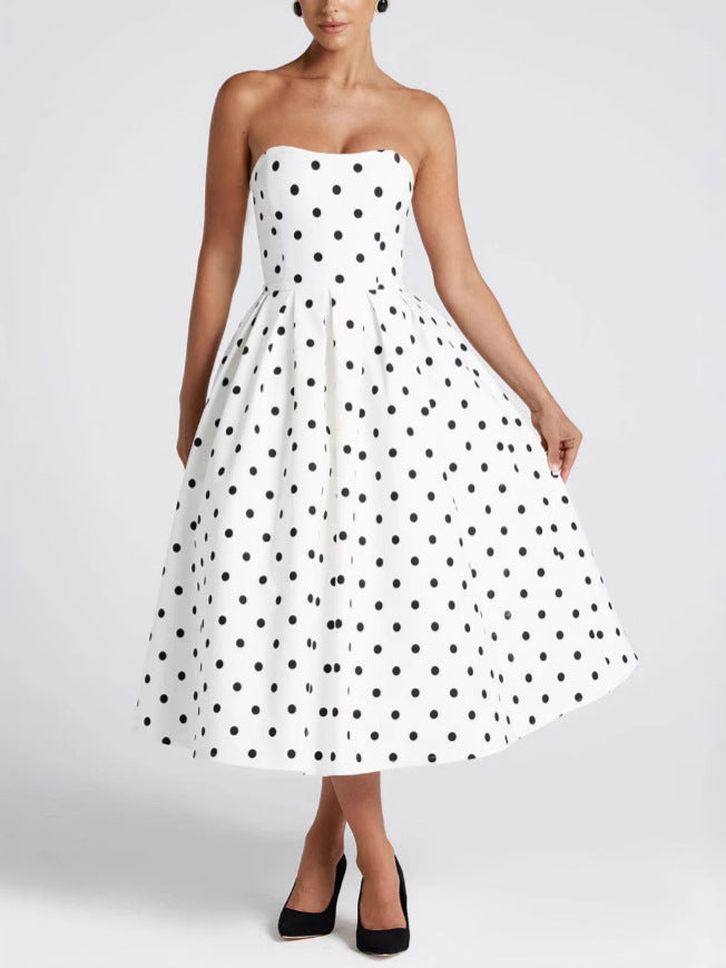 Strapless Polka Dot Dress