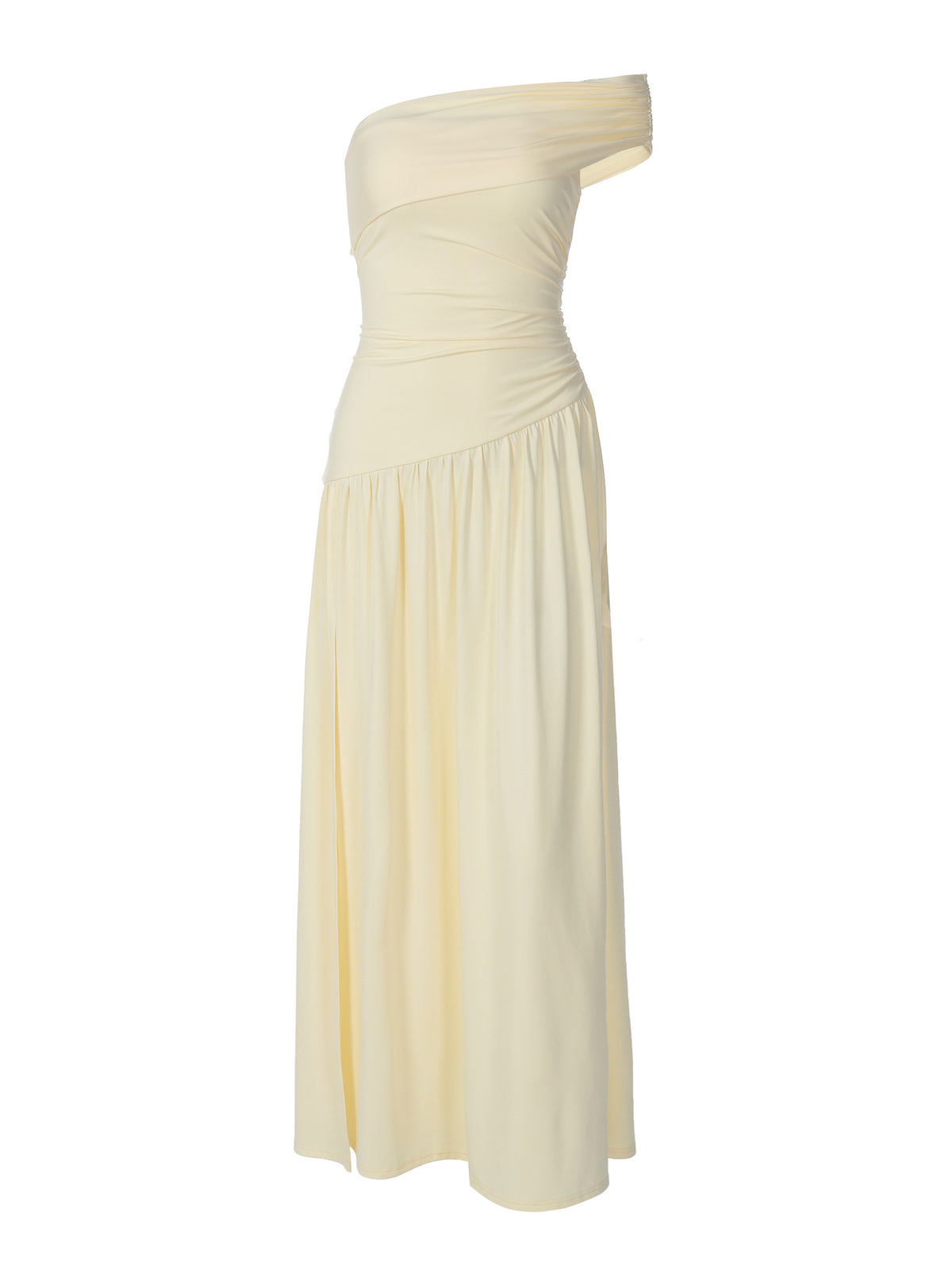 French Style Off-Shoulder Slit Long Dress