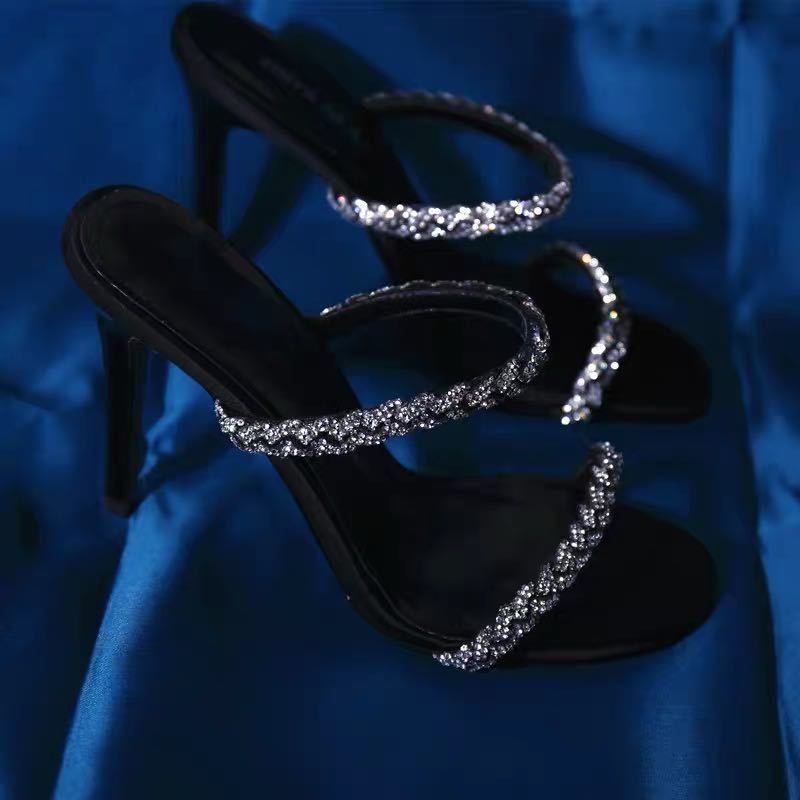 Womens Fish Mouth Lace High Heel Sandals