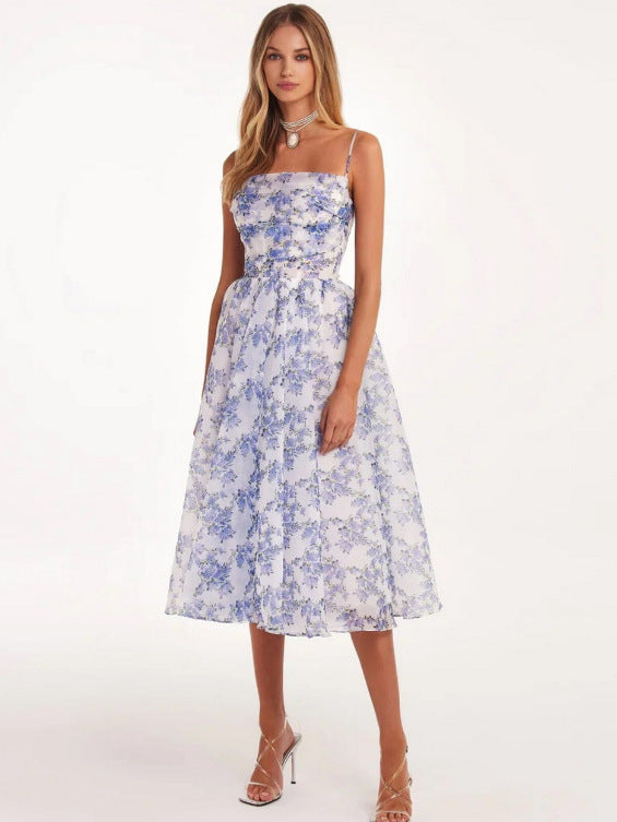 2026 New Spring and Summer Off-Shoulder European and American Women's Fashion Chiffon Fairy-Style Elegant Evening Dress