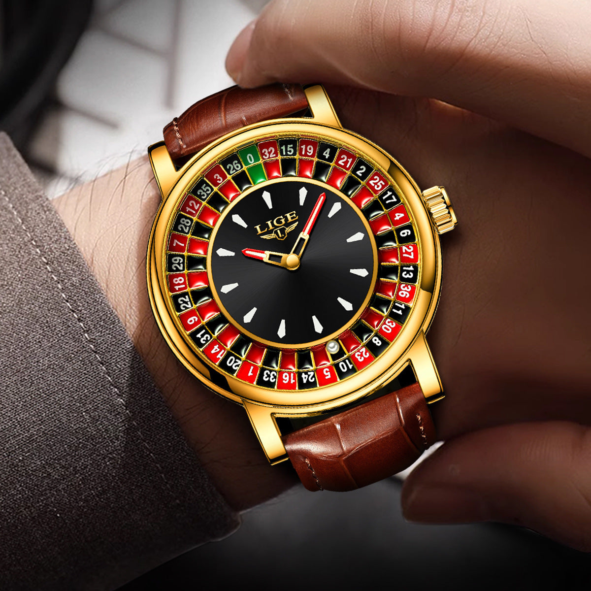 Lige Multi-Function Men's Wrist Watch
