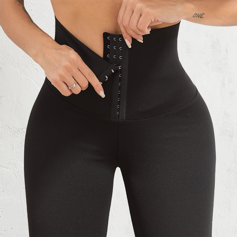 Double Breasted Yoga Pants for Women High Waist Tummy Control Butt Lift Leggings