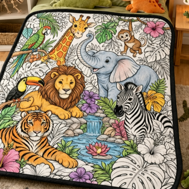 Black and white line-drawn graffiti rug
