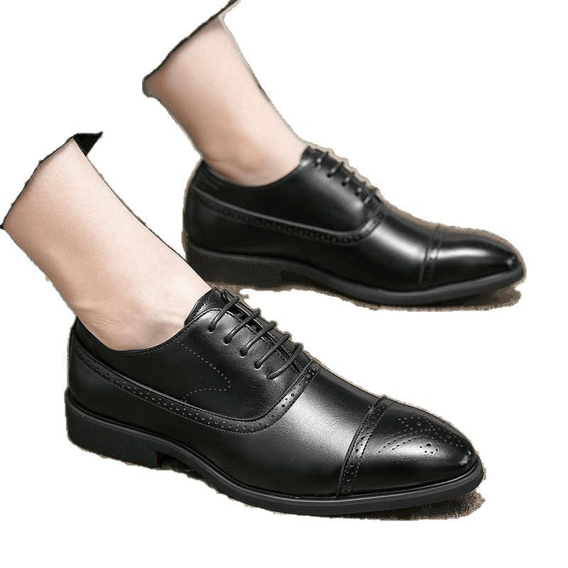 Mens Pointed Toe Leather Casual Shoes