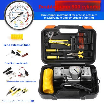 Dual Cylinder Car Air Pump with Digital Display