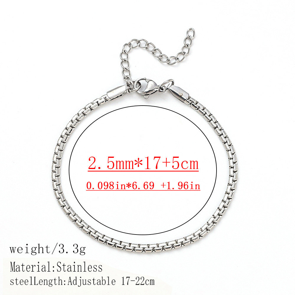 316L Titanium Steel Bracelet Waterproof Hypoallergenic Gold Plated Chain Jewelry for Men Women Unisex Fashion Accessories