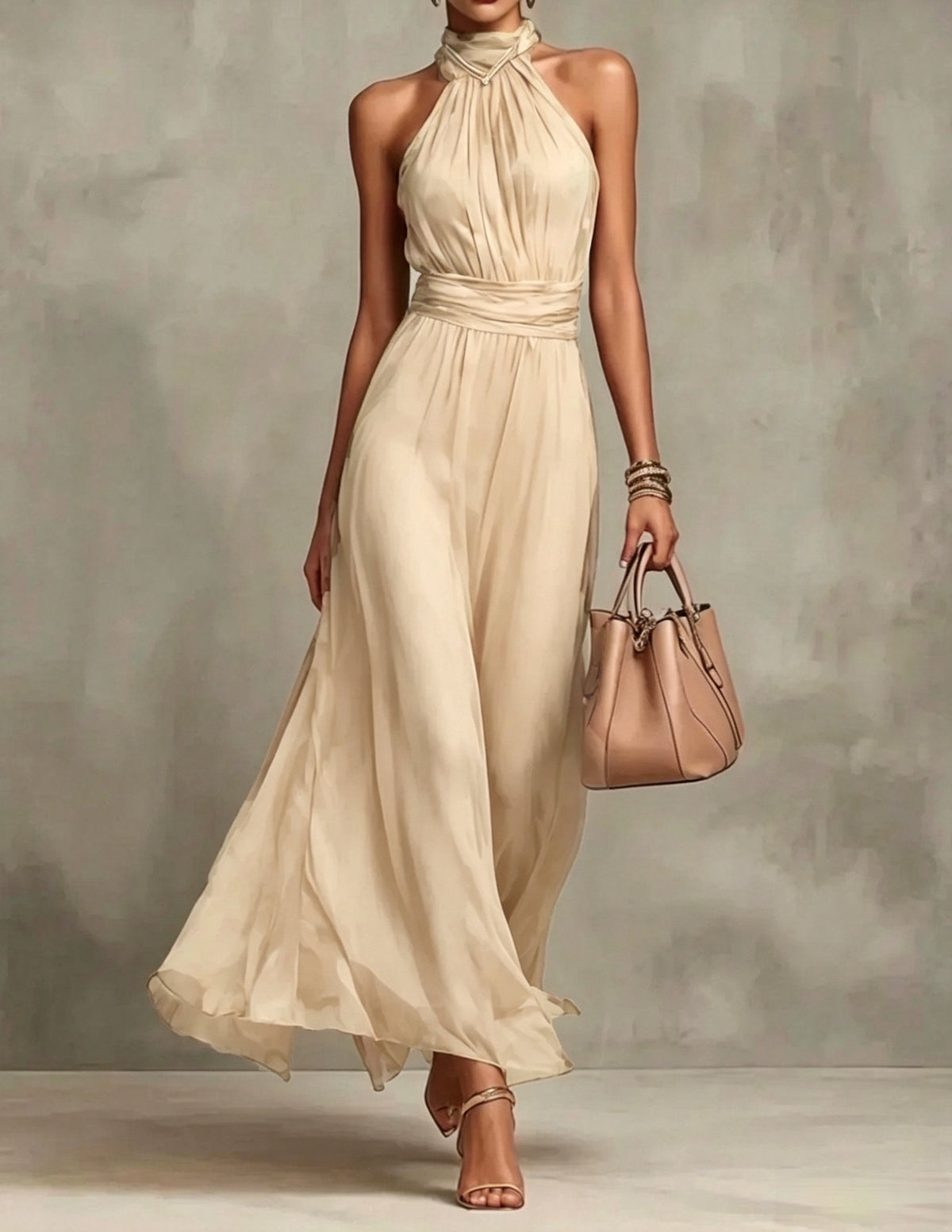 Womens Mesh Pleated Bodycon Long Dress