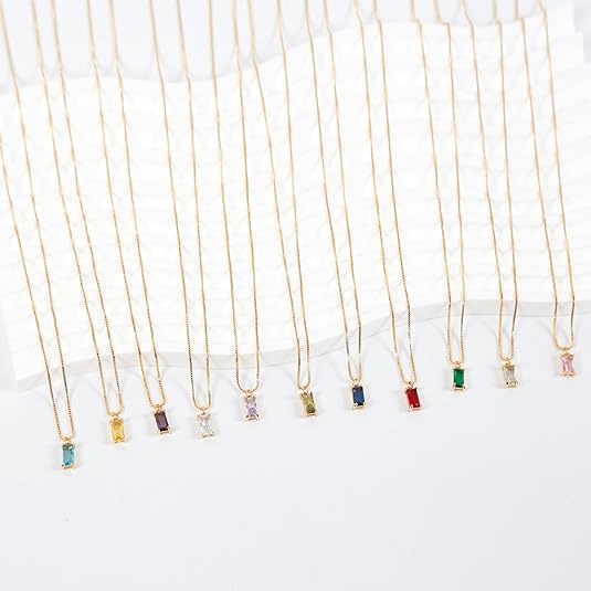 Gold-Plated Imitation Gold December Birthstone Birthstone Pendant Necklace