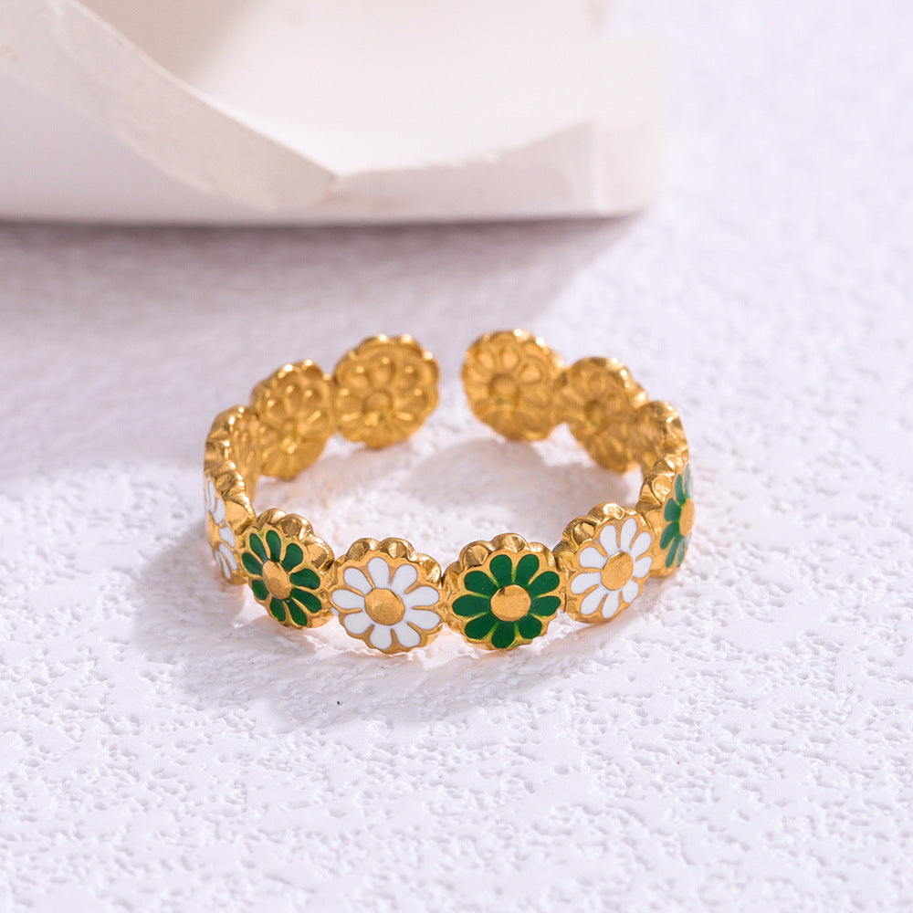 Adjustable Gold Plated Stainless Steel Ring