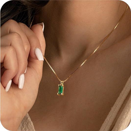 Gold-Plated Imitation Gold December Birthstone Birthstone Pendant Necklace