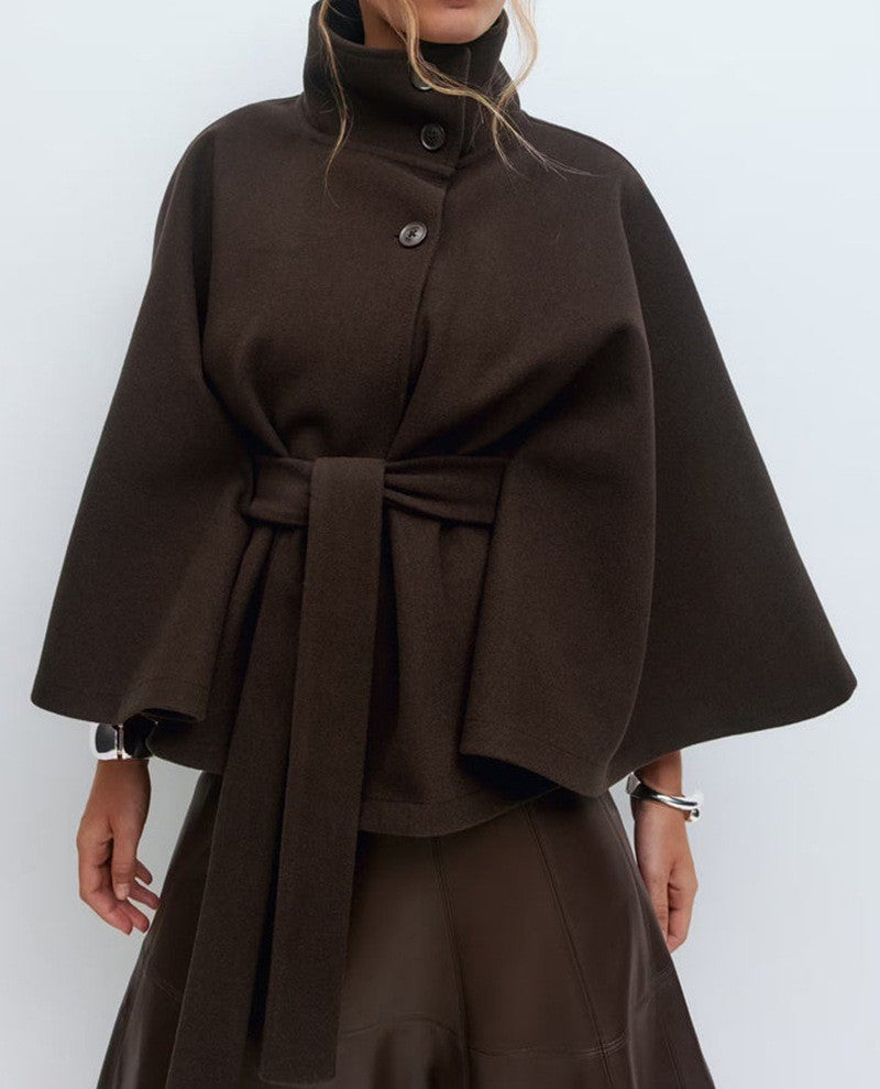 Womens Cape Collar Trench Coat