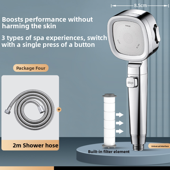 Pressure-enhanced shower head shower faucet set