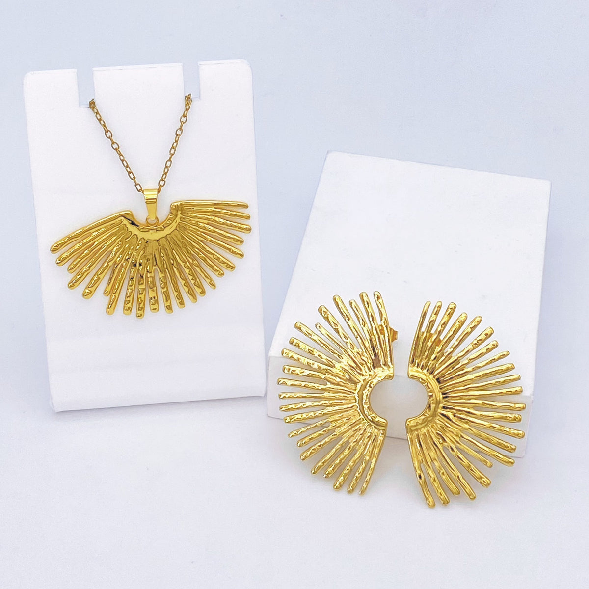 Stainless Steel Earrings and Necklace