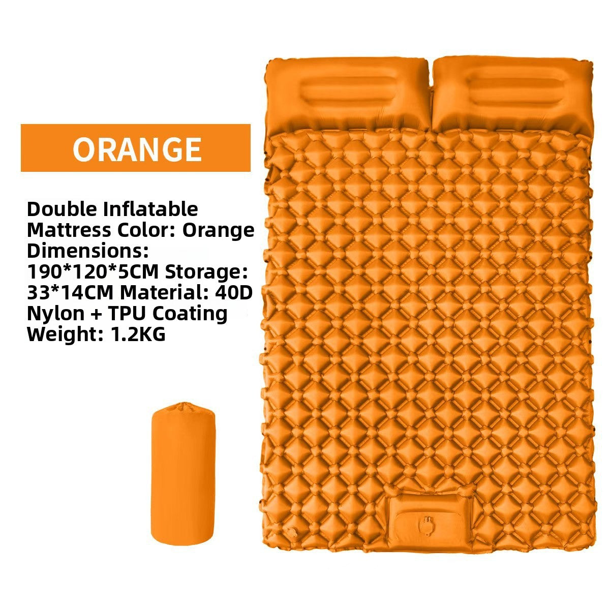 Ultra-Light Foot-Operated Automatic Inflatable Camping Mattress with Pillow