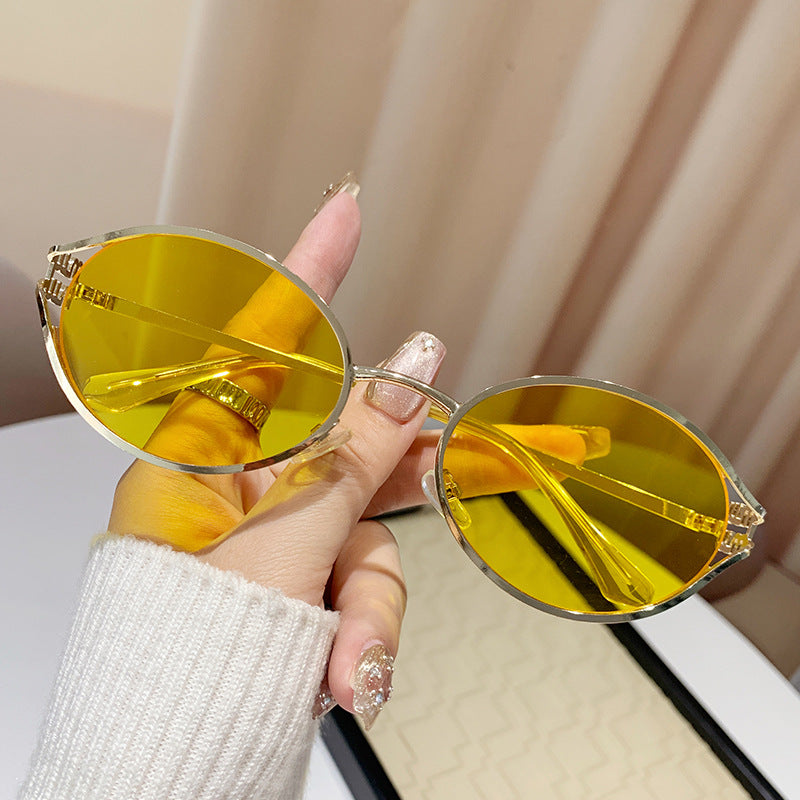 Oval Metal Frame Sunglasses Unisex