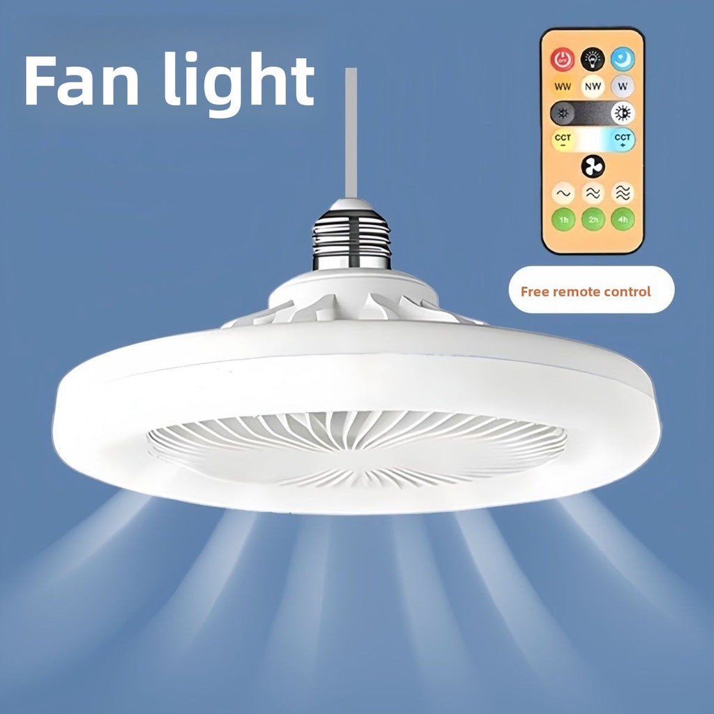 E27 Screw-In Three-Color LED Ceiling Fan Light with Remote Control