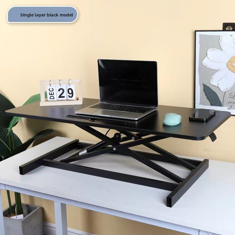 Pneumatic desktop computer desk