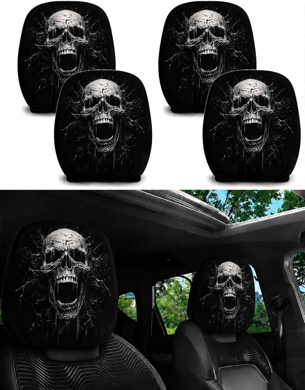 Car Printed Headrest Case Universal Funny Fun Universal Headgear
