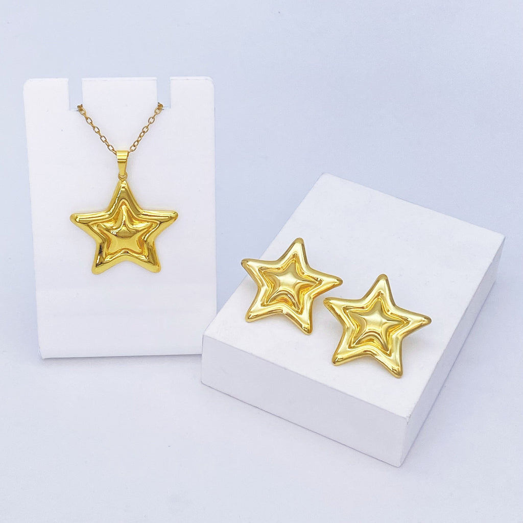 Stainless Steel Earrings and Necklace