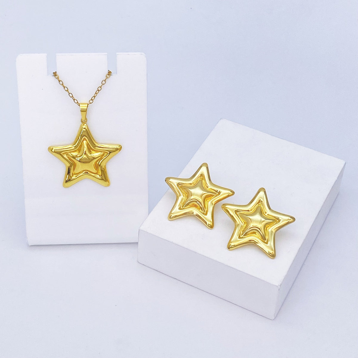 Stainless Steel Earrings and Necklace