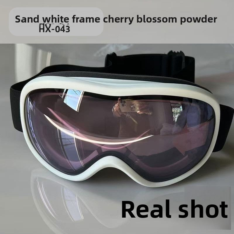 Spherical Ski Goggles with Double-Layer Anti-Fog