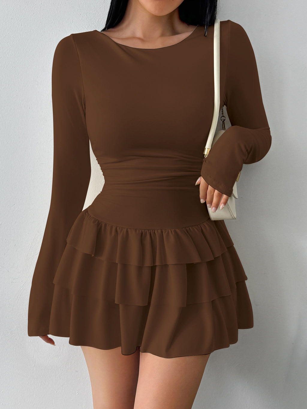 Womens Slimming Long Sleeve Dress