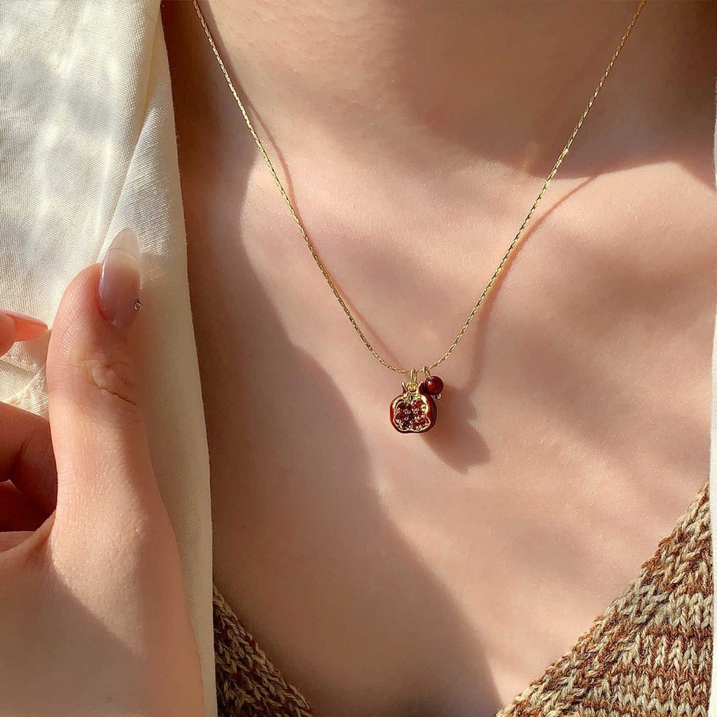Vintage Pomegranate Pearl Necklace