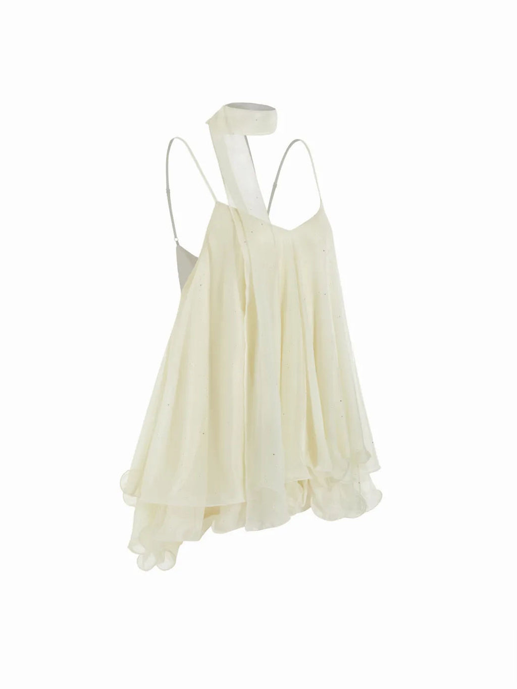 chiffon halter-neck dress