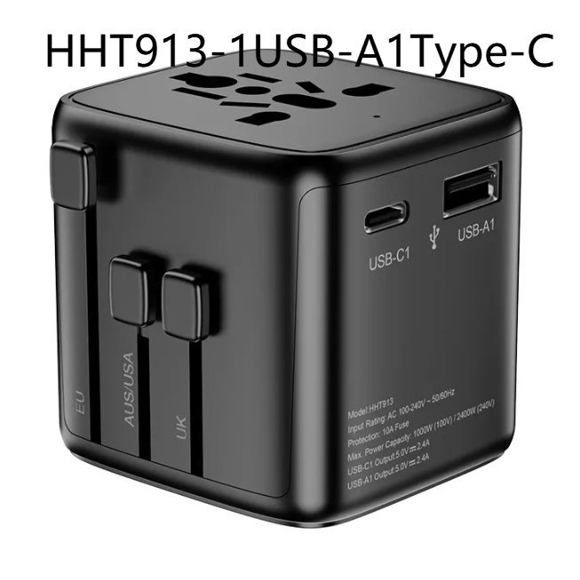 Multi-Country Travel Adapter with USB Charging Ports