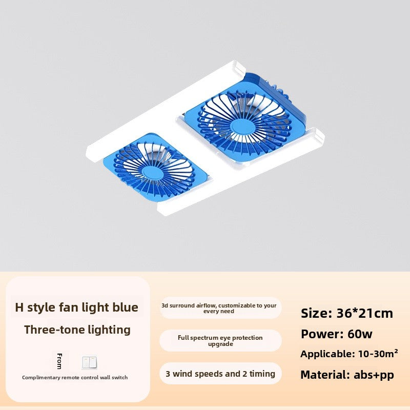 E27 Spiral Silent LED Fan Light