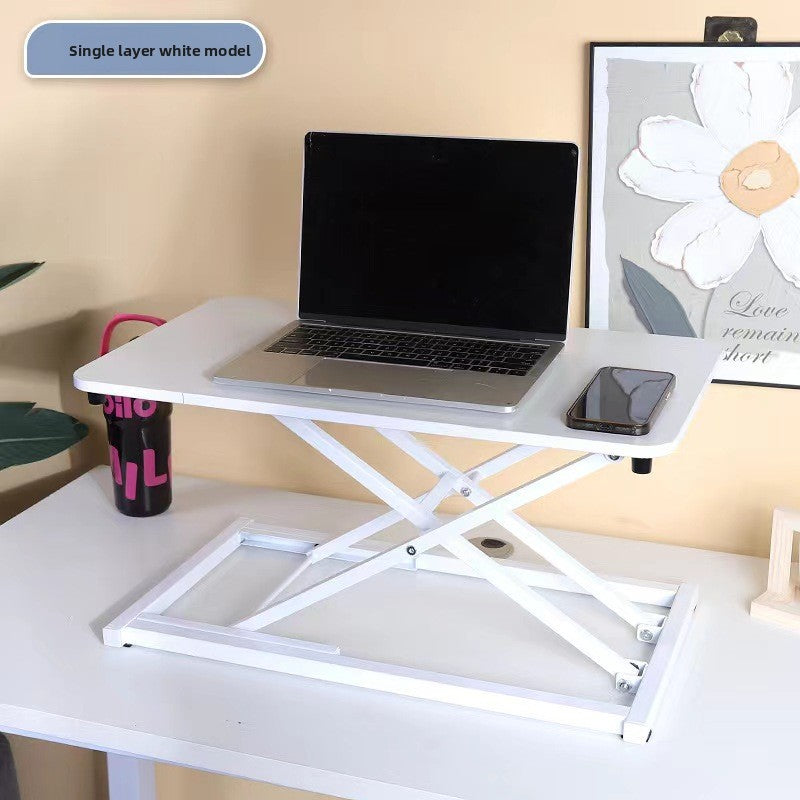 Pneumatic desktop computer desk