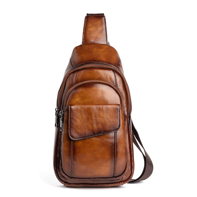 Genuine Leather Crossbody Chest Bag