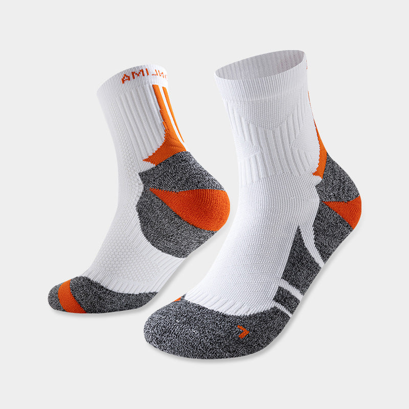 Professional Marathon Running Socks with Anti-Slip Towel Bottom
