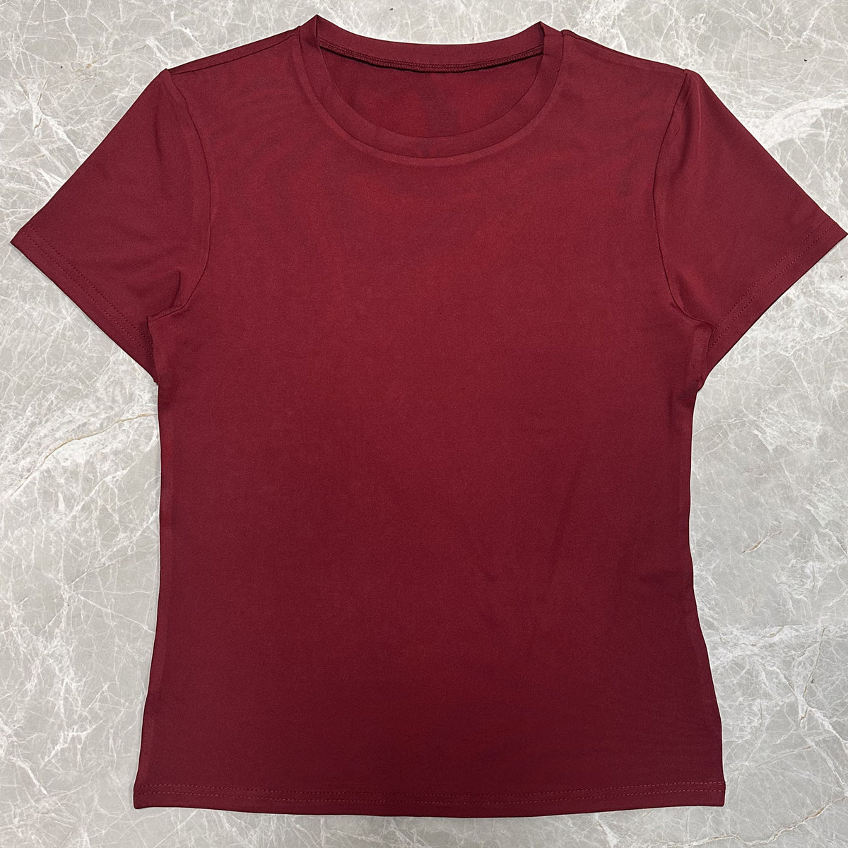 Women Slim Fit Cotton T-Shirt Crew Neck Long Sleeve Solid Color Top