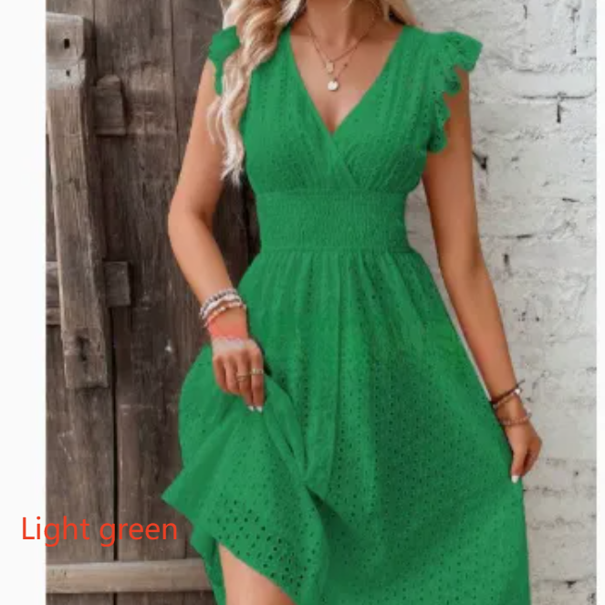 Lotus-leaf sleeve dress
